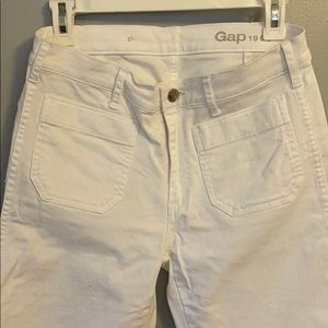 Gap white patch pocket flare jeans